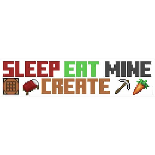 RoomMates Minecraft Eat Sleep Mine Create Peel & Stick Wall Decals | Michaels®
